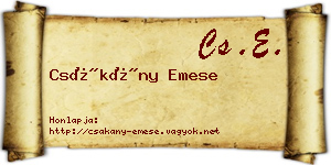 Csákány Emese névjegykártya